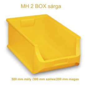   MH 2 BOX sárga csavartartó műanyag tárolódoboz.  (500 mm mélység /300  mm szélesség/200 mm magassággal)