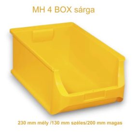    MH 4 BOX sárga csavartartó műanyag tárolódoboz. (230mm mélység /140 mm szélesség/130 mm magassággal)