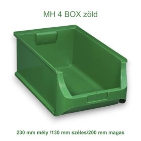    MH 4 BOX zöld csavartartó műanyag tárolódoboz. (230mm mélység /140 mm szélesség/130 mm magassággal)